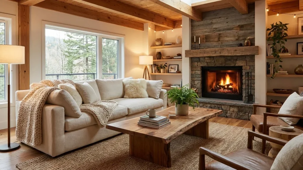 Cozy Modern Rustic Living Space