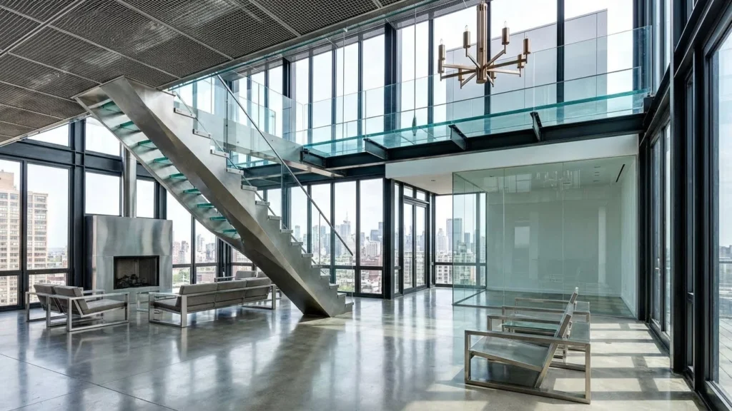 Glass and Metal Modern Interior