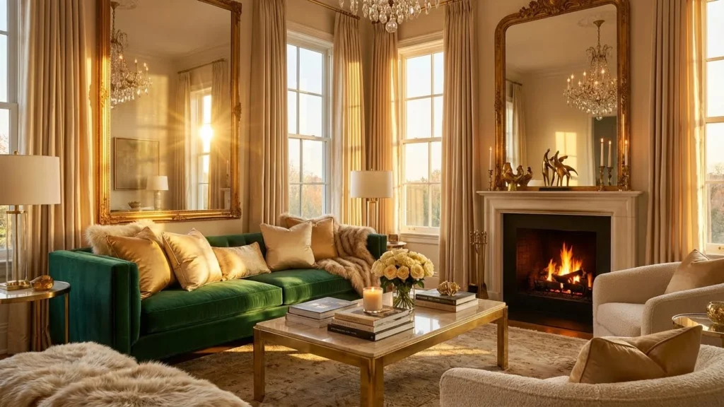 Golden Hour Glam Living Room