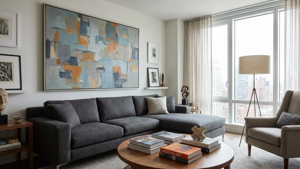 Modern Art-Focused Living Area