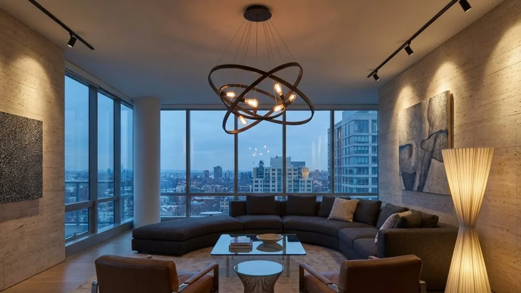 Statement-Lighting Modern Living Area