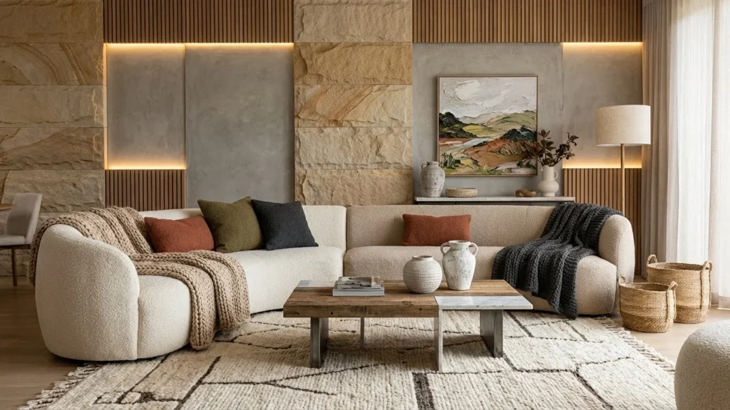 Textured-Layers Modern Living Room