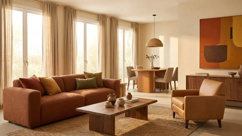 Warm Earth-Tone Modern Interior