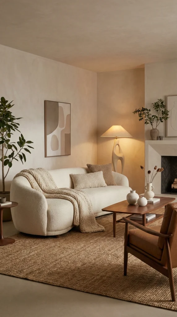 Designer Boucle Couch