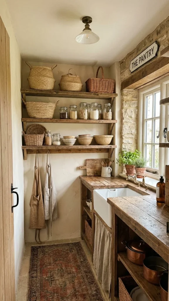 Farmhouse Small Walk In Pantry
