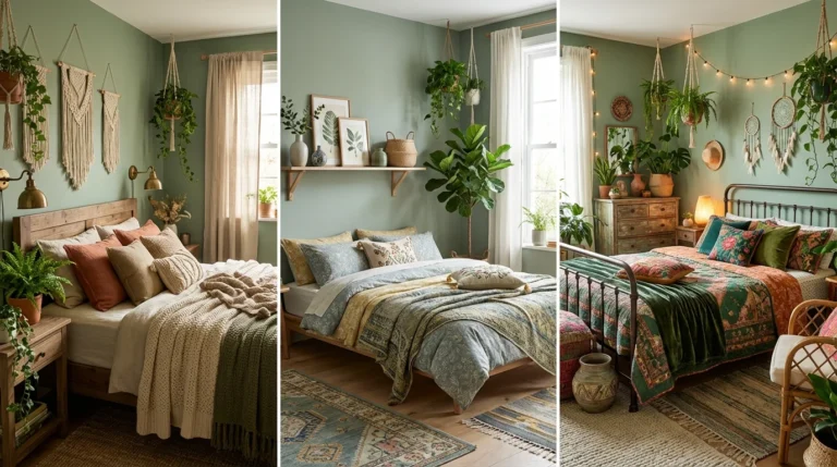 Green Boho Bedroom