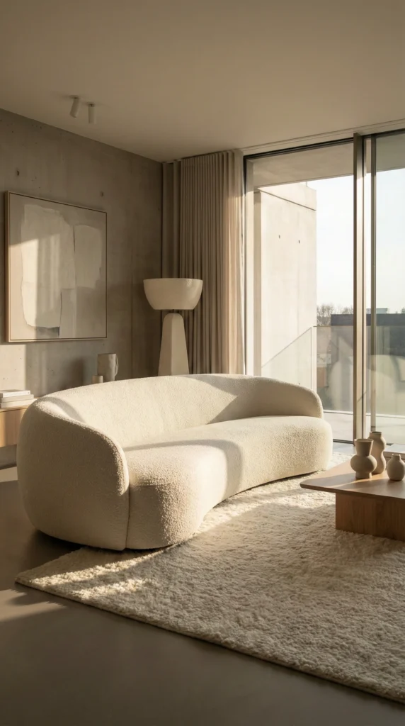Modern Boucle Lounge