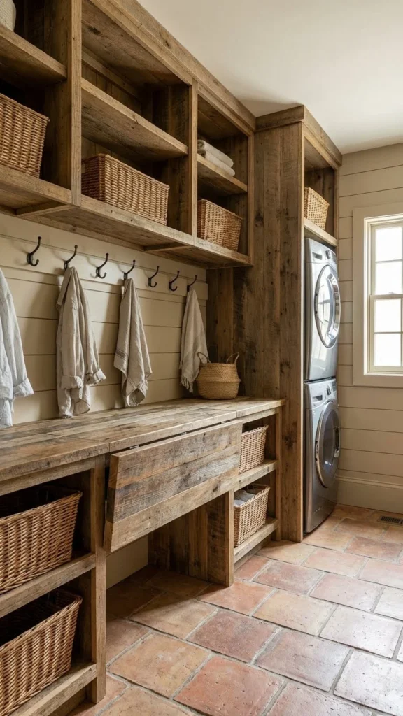 Rustic Cabinet Laundry