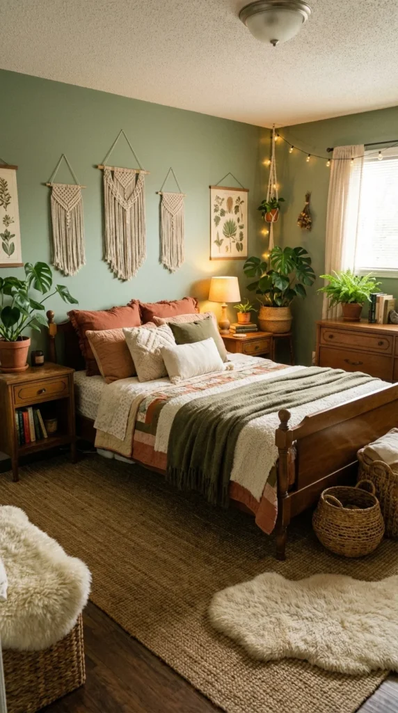 Sage Boho Bedroom