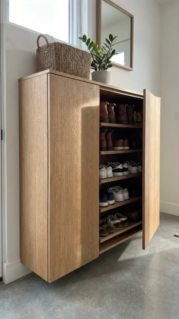 Shoe Cabinet with Concealed Shelves
