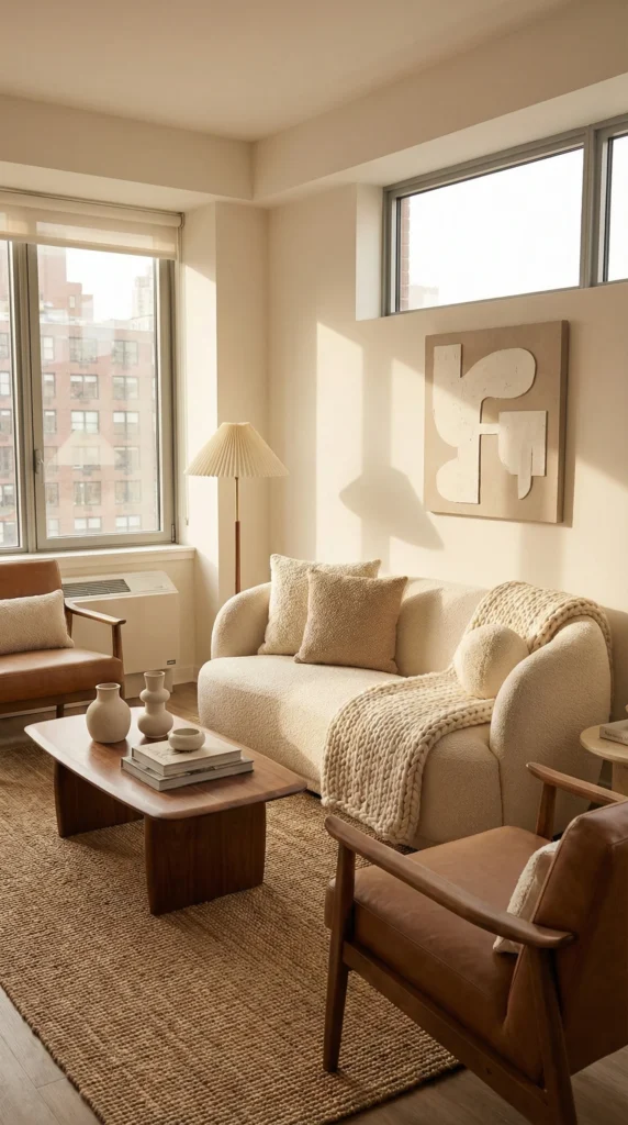 Stylish Boucle Loveseat