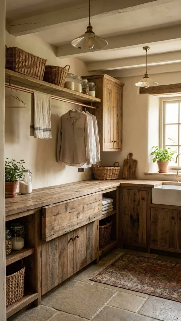 Wooden Counter Laundry